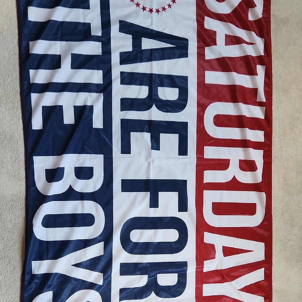 Wall Flag Saturdays are for The Boys Red White and Blue College - OS
